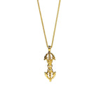 Luxury jewelry 9999 24K real gold vajra necklace with diamond pendant necklace 24K certificate version