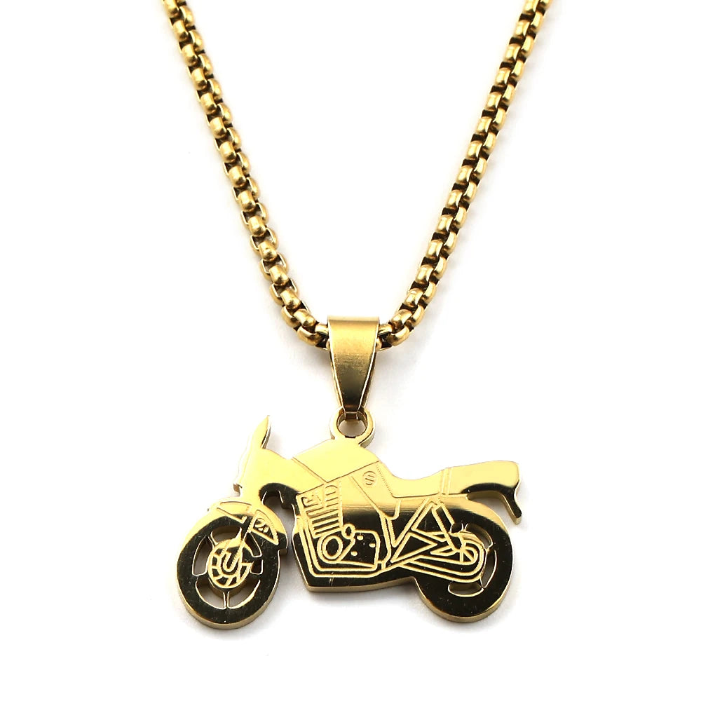 Motorcycle Stainless Steel Pendant Necklace