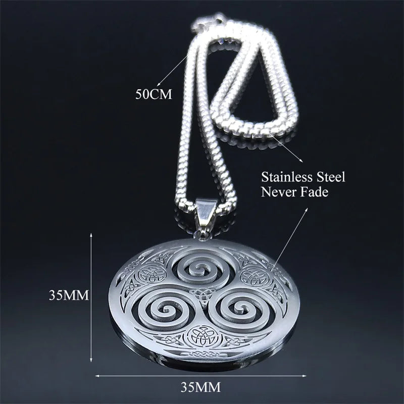 Viking Celtic Stainless Steel Pendant Necklace