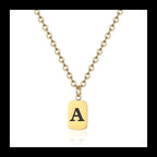 Letter Pendant Square Chain — Gold