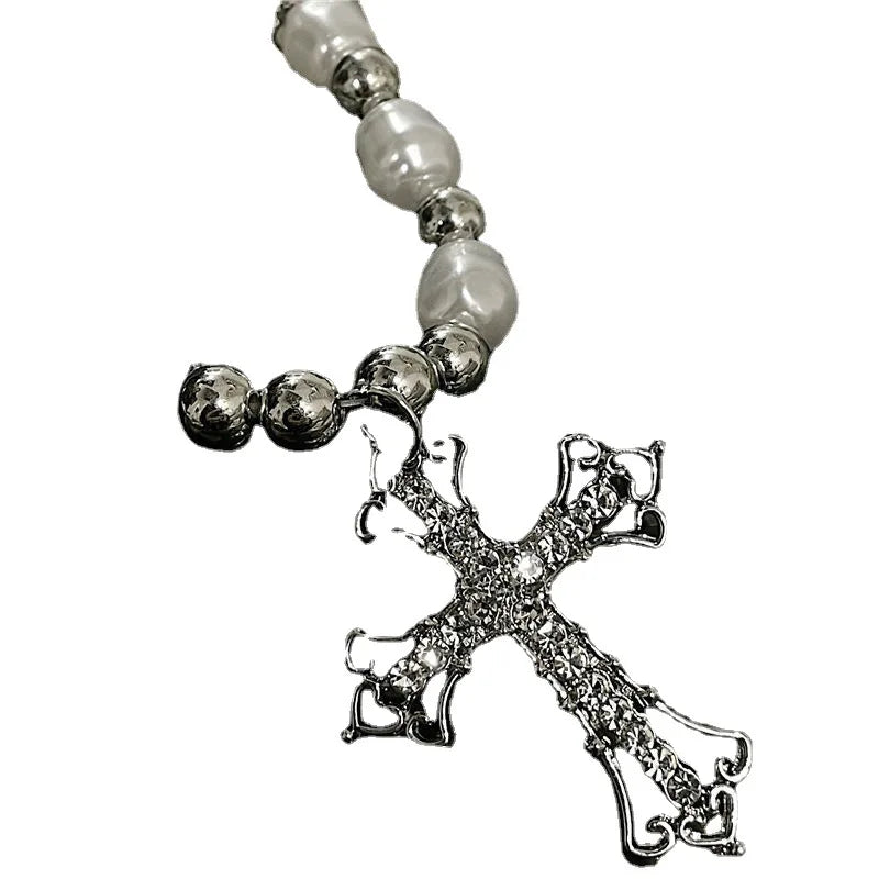 Rosary Cross Pendant Necklace