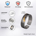 Vnox Personality Lava Open Ring for Men, Adjustable Vintage Oxidized Metal Finger Band,Fashion New Male Jewelry