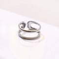 Retro 3 Stacking Rings Set Adjustable Open Ring For Men Gothic Punk Edgy Hiphop Silver-plated Copper Jewelry Accessories Gift