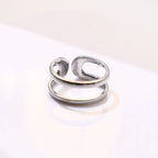 Retro 3 Stacking Rings Set Adjustable Open Ring For Men Gothic Punk Edgy Hiphop Silver-plated Copper Jewelry Accessories Gift