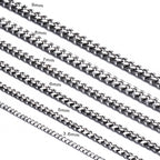 1Pc Size 3mm-9mm Miami Curb Cuban Link Chain for Men Women Stainless Steel Mens Jewelry Hip Hop Chain