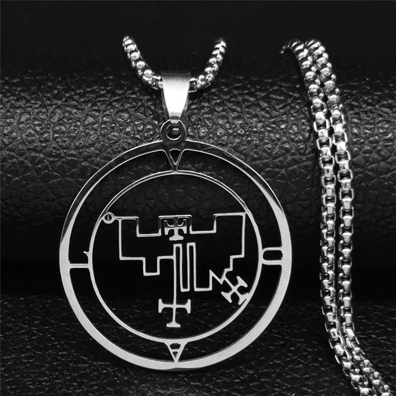 Demon Seal Vual Pendant — Silver Stainless
