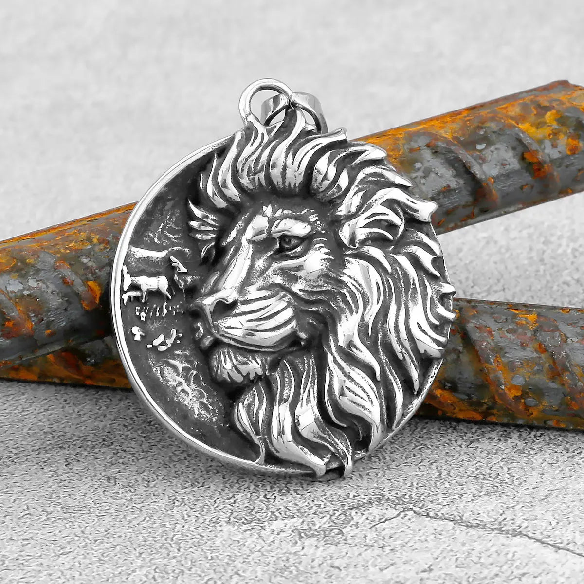Classic Lion Viking Pendant — Stainless Steel