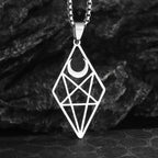 Stainless Steel Gothic Mysterious Ghost Death Band Symbol Pendant Necklace Personalized Punk Jewelry for Men and Women