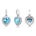 Iced Out Heart Pendant Necklace Stainless Steel CZ