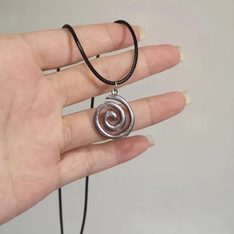 Spiral Vortex Pentagram Pendant — Silver