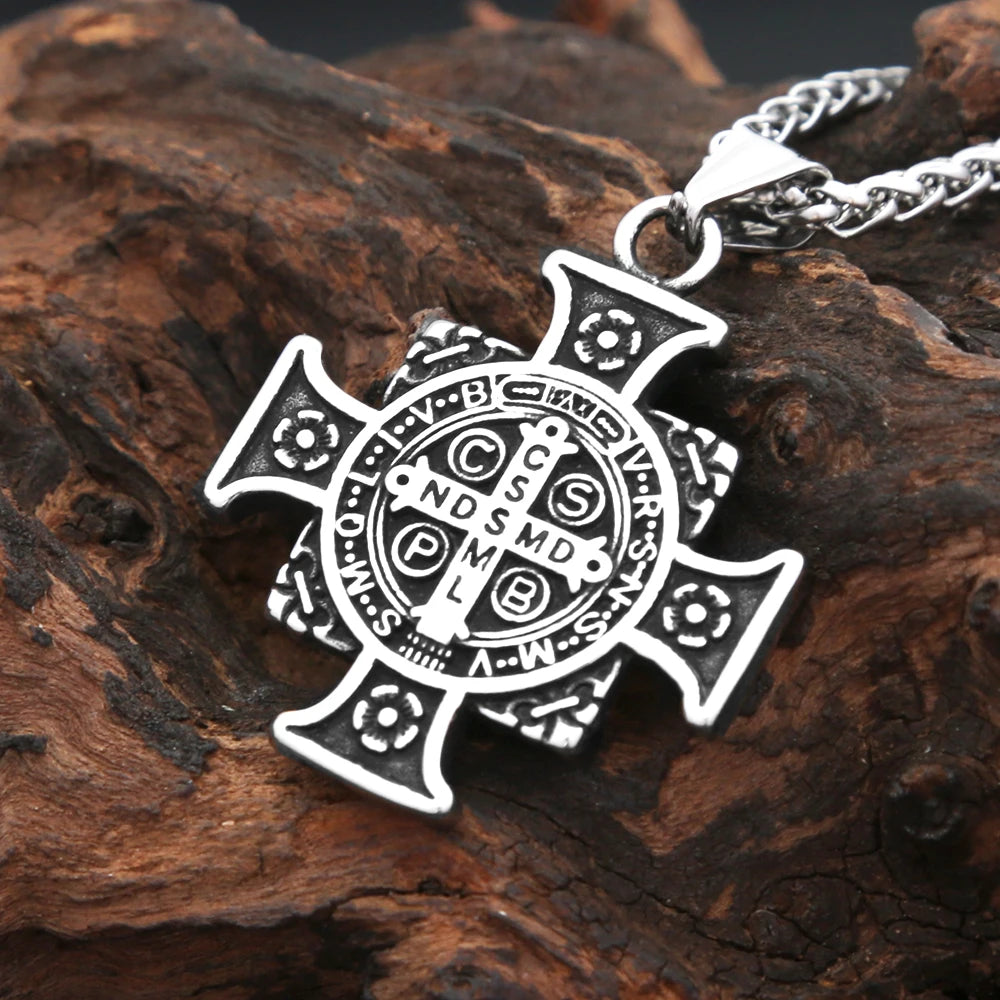 Saint Benedict Pendant — Stainless Steel