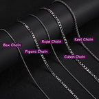 My Shape Basic Cuban Chain Necklaces for Men Chains Punk Figaro Box Curb Chain Chokers Lobster Clasp Fashion Male