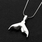 Whale Tail Pattern Pendant Necklace For Women Men Stainless Steel Silver Color  Hiphop Male Party Wedding Choker Jewelry Gifts