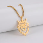 Lion King Crown Box Chain Pendant — Stainless Steel