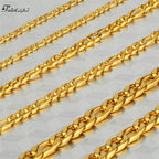 Fashion New Figaro Chain Necklace For Men Punk Silver Color Stainless Steel Long Necklace Men Hip Hop Jewelry Gift