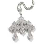 THE BLING KING 3pcs Cross Set Pendant Necklace Iced Out Baguettecz Cubic Zirconia Link Chain Luxury Hiphop Jewelry For