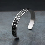 Nordic Viking Rune Open Cuff Bracelet — Stainless Steel