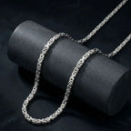 Stainless Steel Byzantine Chain Necklace for Men Minimalist Hip Hop Link Chain 4mm 5mm Silver Waterproof Neck Jewelry