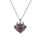 Antique Evil Eye Pendant Necklace For Women Men Creative Punk Hollow Star Colorful Eyeball Connect Choker Chain Jewelry