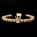 Luxury Crown Men Bracelet 316L Stainless Steel Bracelet Banlge Titanium Steel Gold Color Bracelet Adjust Size Men