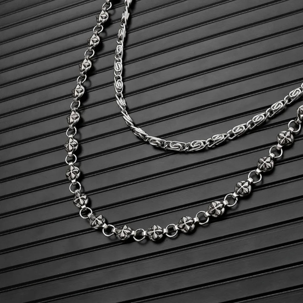 A Harajuku Style Street Hip-Hop Jeans Chain with Personalized Punk Style Double-Layer Waist Chain for Men and Women Accessories