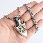 Retro Nordic Style Crow Skull Pendant Animal Bird Necklace for Men Personalized Jewelry Lucky Amulet Gift