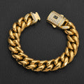 Black Cuban Bracelet Iced Out 8-14MM Stainless Steel
