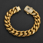 Black Cuban Bracelet Iced Out 8-14MM Stainless Steel