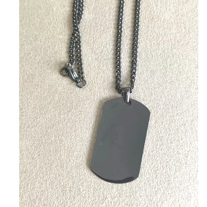 10pcs Dog Tag Necklaces for Men Boys, Military Dogtags Pendant,Black Silver Color Stainless Steel Collar Gift for Him