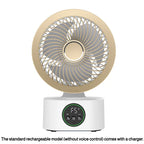 Portable Wall-Hanging Fan With Remote Control Smart Voice Rechargeable USB Household Electric Folding Fan Nightlight