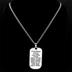 Jewish Hebrew Scripture Mezuzah Necklace for Men Stainless Steel Dog Tag Pendant Necklaces Jewelry Gifts for Boyfriend