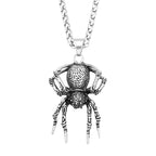 Vintage Gothic Spider Pendant Necklace Stainless Steel Punk Animal Necklace For Men Unique Biker Jewelry Gift