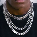 HNSP 316L Stainless Steel Chain Cuban Link Necklace For Men Accessories Jewelry Punk Street Style Thick Heavy Neck