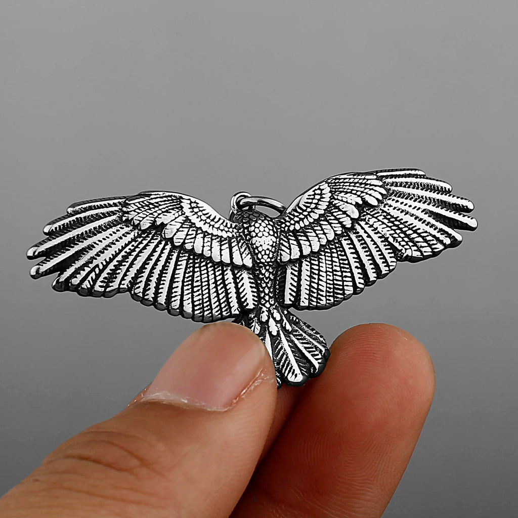 Retro Domineering Crow Eagle Pendant Unisex Fashion Party Birthday Gift 316L Stainless Steel Pendant Necklace
