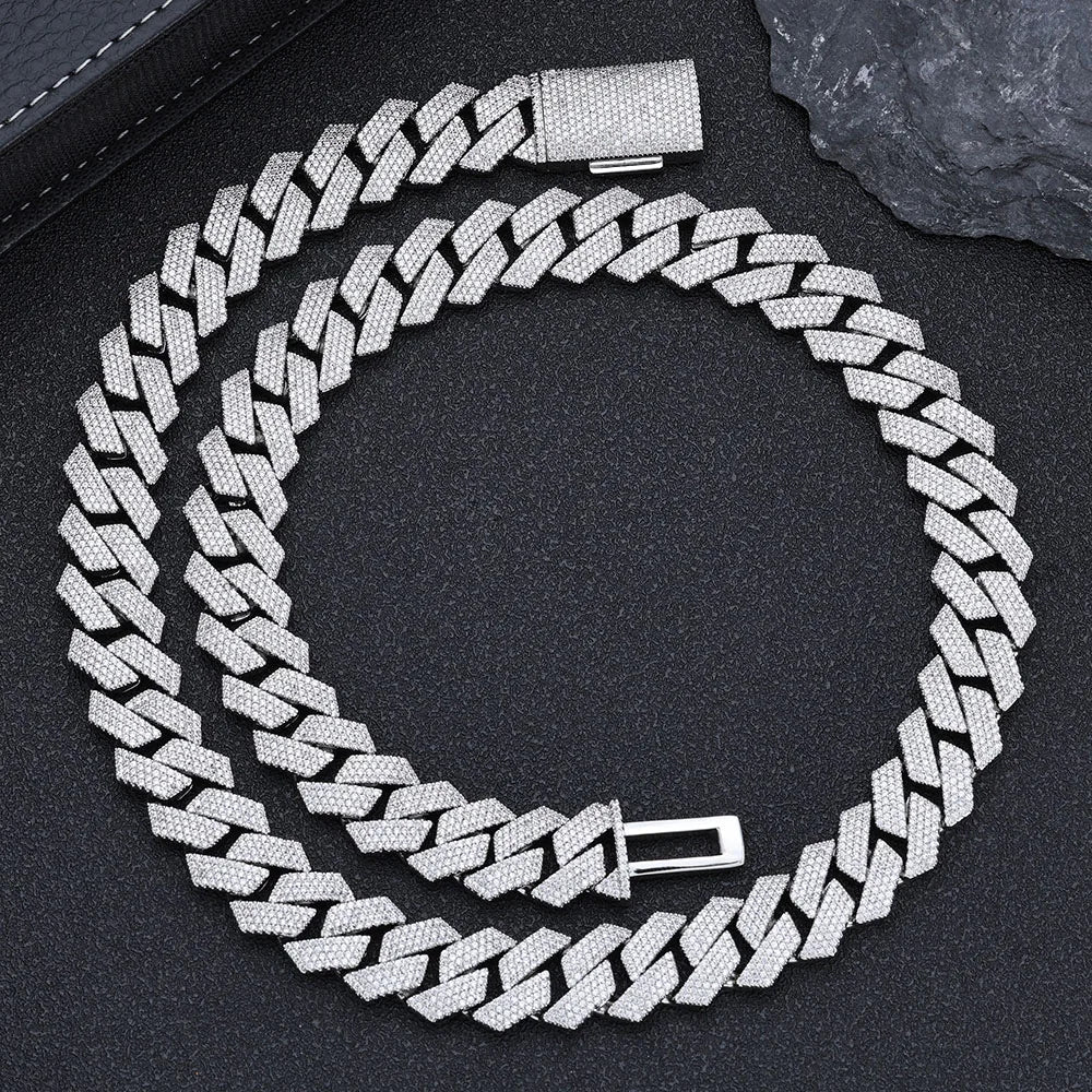 Iced Out Cuban Chain Necklace Stainless Steel 15MM