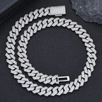 Iced Out Cuban Chain Necklace Stainless Steel 15MM