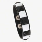Punk Personality Simplicity Geometry Retro Black and white Square rivets Leather Stainless steel Hand bracelet Wristband