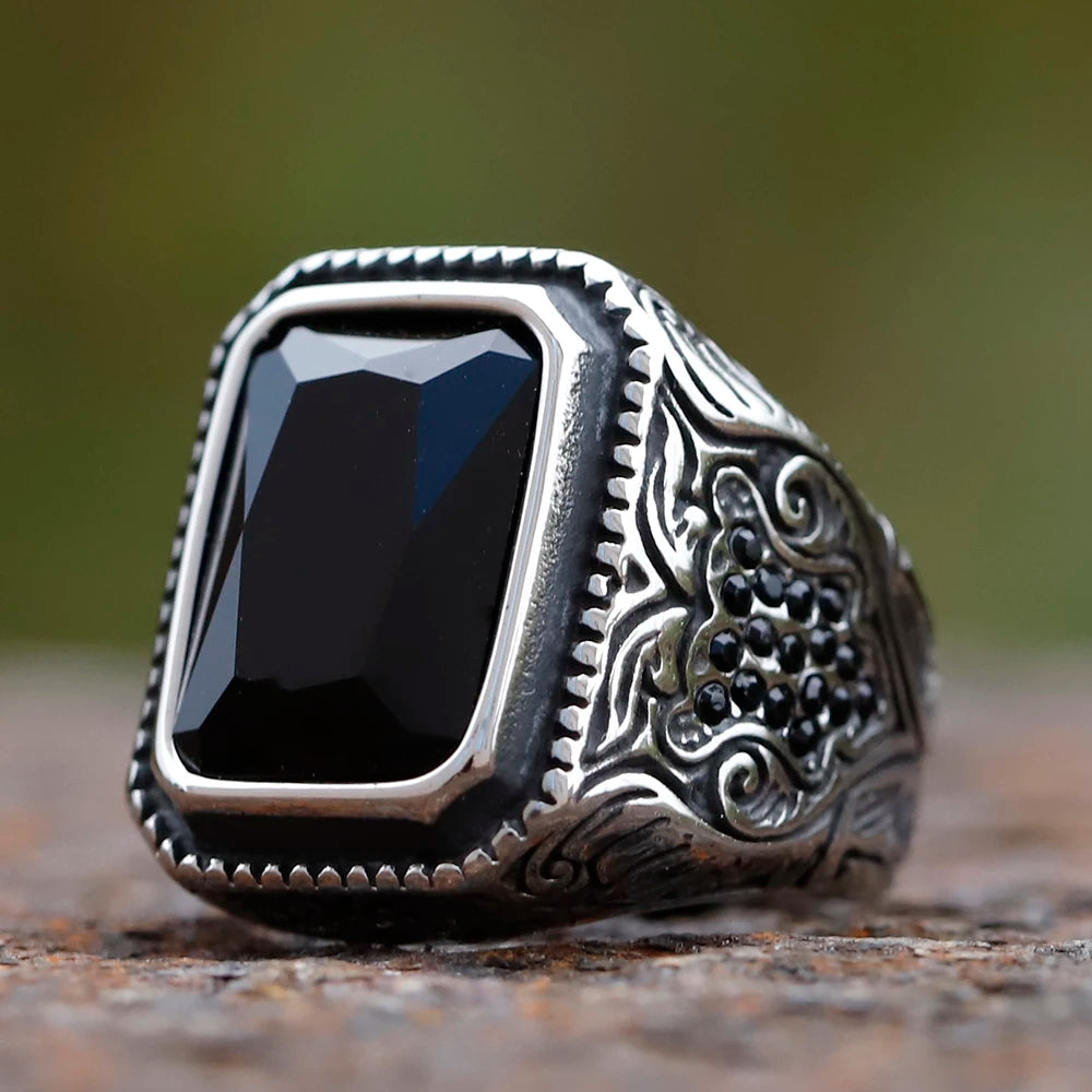 Turkish Iced Out CZ Stone Ring — Stainless Steel