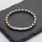 Kalen Minimalist Stainless Steel Bracelet for Men Bike Party Box Link Thin Metal Chain Jewelry Unisex Classic Daily