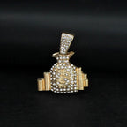 Women Men Hip Hop Jewelry Bling Rhinestone Dollar Sign Money Bag One Hundred Dollar Pendant For Iced Out Necklace Jewellery