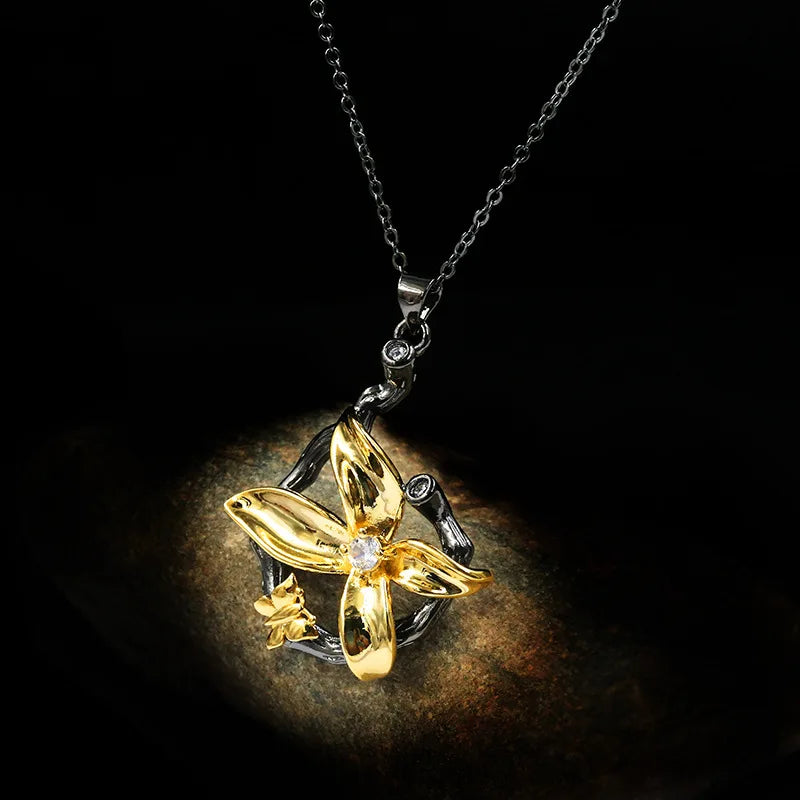 Gothic Death Moth Pendant Necklace