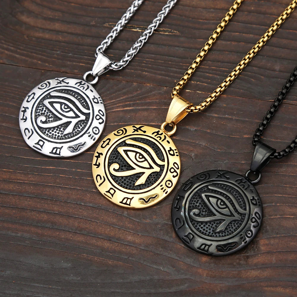 Egyptian Eye of Horus Pendant — Stainless