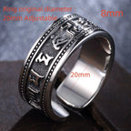 Buyee 925 Sterling Silver Religion Ring Elegant Tai Silver Open Ring Finger for Woman Man Fashion Buddhism Fine Jewelry