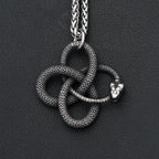 Ouroboros Snake Pendant — Stainless Steel