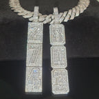 Custom Vertical Arrangement Any Number Letters Pendant Hip Hop Birthday Gifts For Him Her Fashion Iced Out 20MM Necklace Chain