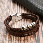 Viking Multi Layer Braided Leather Bracelet