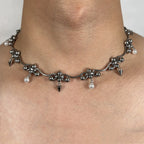 Punk Rivet Chain Choker Necklace Irregular Metal
