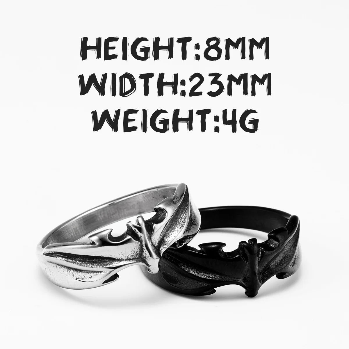 Bat Ring Black — Stainless Steel