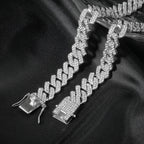 Two-Tone 14mm Iced Out Cuban Link Chain Necklace