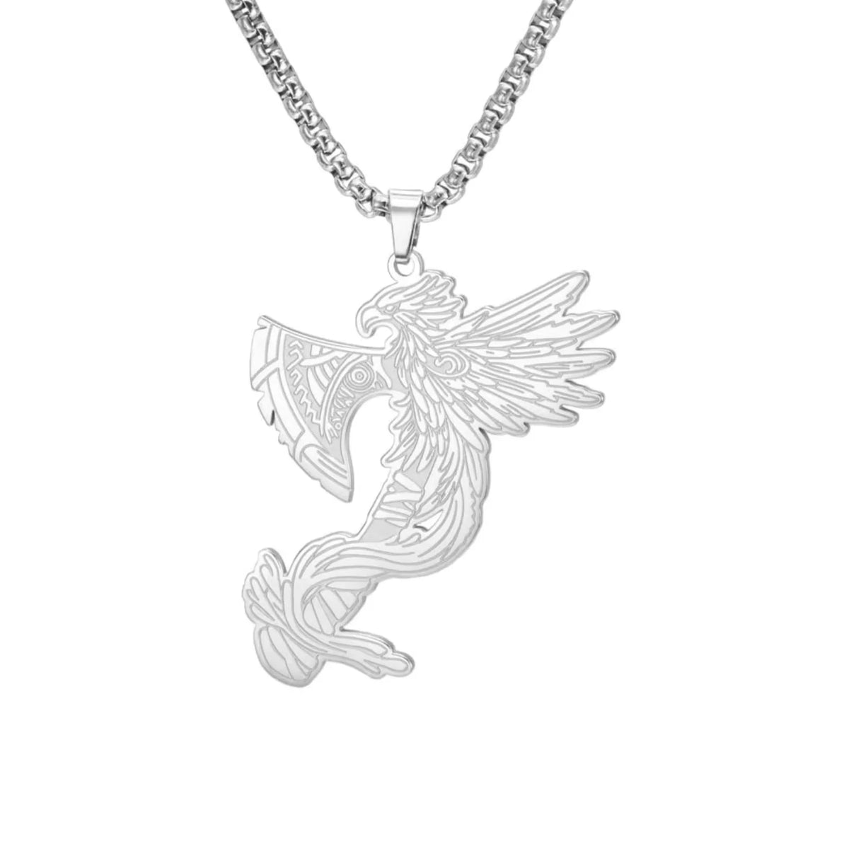 Winged Bird Totem Pendant Necklace — Stainless Steel